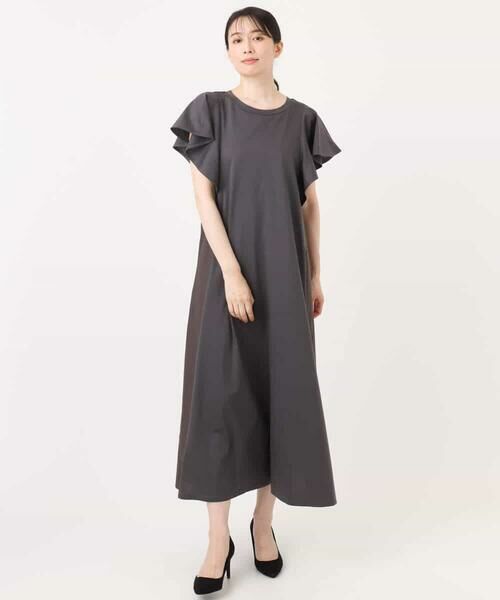 OFUON / オフオン ロング・マキシ丈ワンピース | ラッフルスリーブコットンワンピース/洗える/WEB限定 | 詳細21