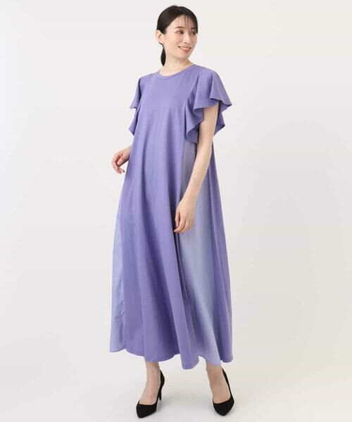 OFUON / オフオン ロング・マキシ丈ワンピース | ラッフルスリーブコットンワンピース/洗える/WEB限定 | 詳細3