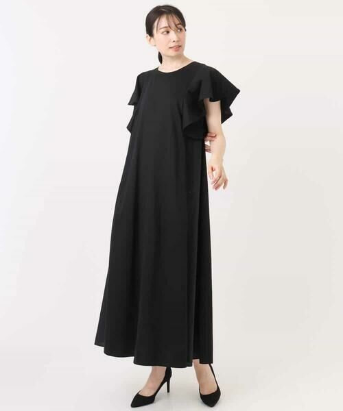 OFUON / オフオン ロング・マキシ丈ワンピース | ラッフルスリーブコットンワンピース/洗える/WEB限定 | 詳細5