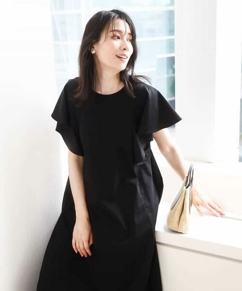 OFUON / オフオン ロング・マキシ丈ワンピース | ラッフルスリーブコットンワンピース/洗える/WEB限定 | 詳細7