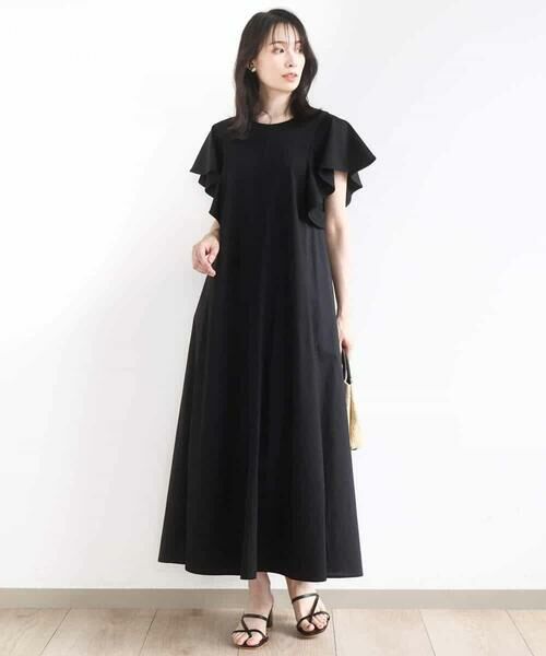 OFUON / オフオン ロング・マキシ丈ワンピース | ラッフルスリーブコットンワンピース/洗える/WEB限定 | 詳細8