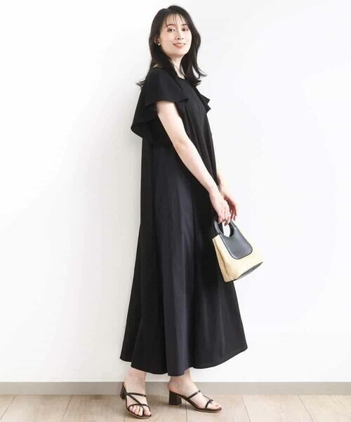 OFUON / オフオン ロング・マキシ丈ワンピース | ラッフルスリーブコットンワンピース/洗える/WEB限定 | 詳細9