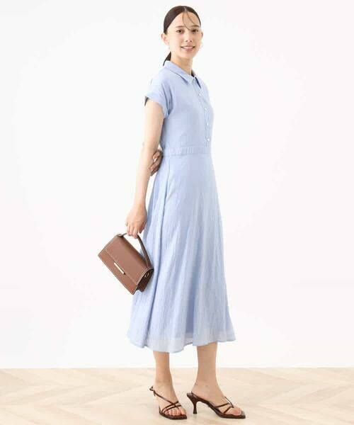 OFUON / オフオン ロング・マキシ丈ワンピース | 衿付きウエスト切り替えワンピース/洗える/WEB限定 | 詳細10