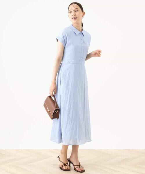 OFUON / オフオン ロング・マキシ丈ワンピース | 衿付きウエスト切り替えワンピース/洗える/WEB限定 | 詳細11