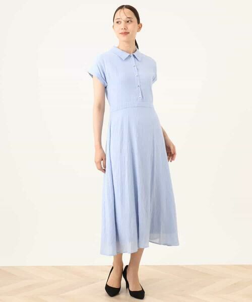 OFUON / オフオン ロング・マキシ丈ワンピース | 衿付きウエスト切り替えワンピース/洗える/WEB限定 | 詳細12