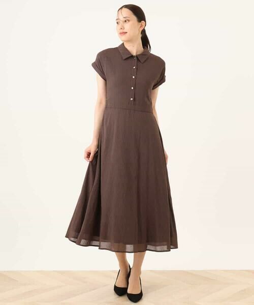 OFUON / オフオン ロング・マキシ丈ワンピース | 衿付きウエスト切り替えワンピース/洗える/WEB限定 | 詳細22