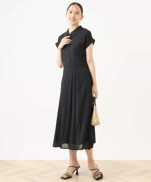 OFUON / オフオン ロング・マキシ丈ワンピース | 衿付きウエスト切り替えワンピース/洗える/WEB限定 | 詳細6