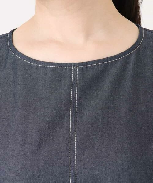 OFUON / オフオン ロング・マキシ丈ワンピース | 配色ステッチデニムライクワンピース/UVカット/洗える/WEB限定サイズあり | 詳細13