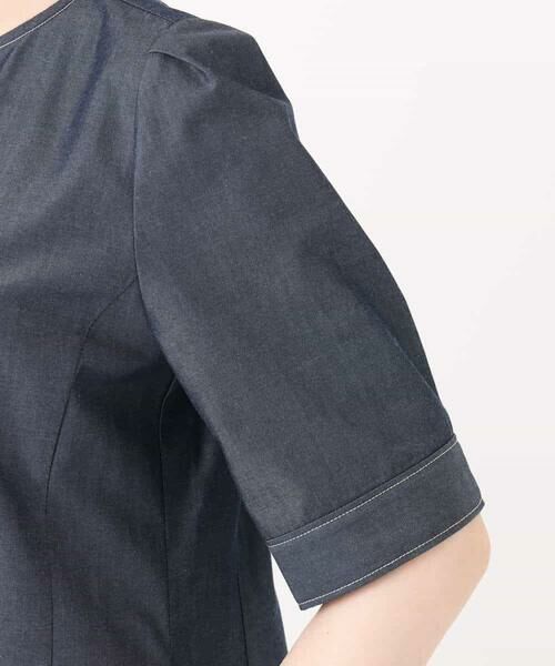 OFUON / オフオン ロング・マキシ丈ワンピース | 配色ステッチデニムライクワンピース/UVカット/洗える/WEB限定サイズあり | 詳細15