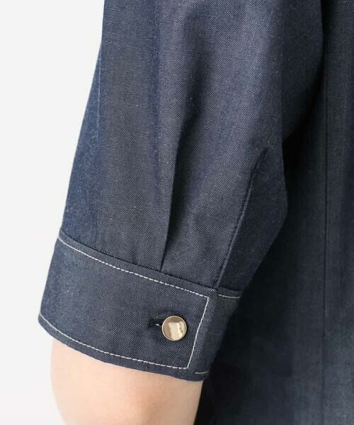 OFUON / オフオン ロング・マキシ丈ワンピース | 配色ステッチデニムライクワンピース/UVカット/洗える/WEB限定サイズあり | 詳細16