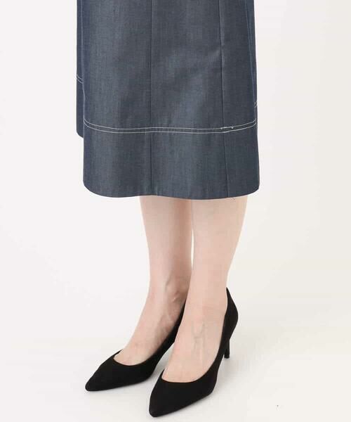 OFUON / オフオン ロング・マキシ丈ワンピース | 配色ステッチデニムライクワンピース/UVカット/洗える/WEB限定サイズあり | 詳細18