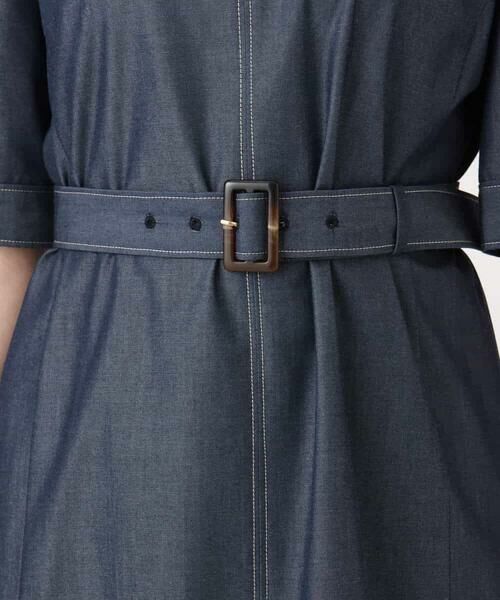 OFUON / オフオン ロング・マキシ丈ワンピース | 配色ステッチデニムライクワンピース/UVカット/洗える/WEB限定サイズあり | 詳細21