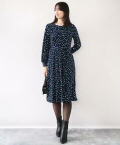 OFUON / オフオン ロング・マキシ丈ワンピース | 総柄ウエスト切り替えワンピース/洗える/WEB限定サイズあり