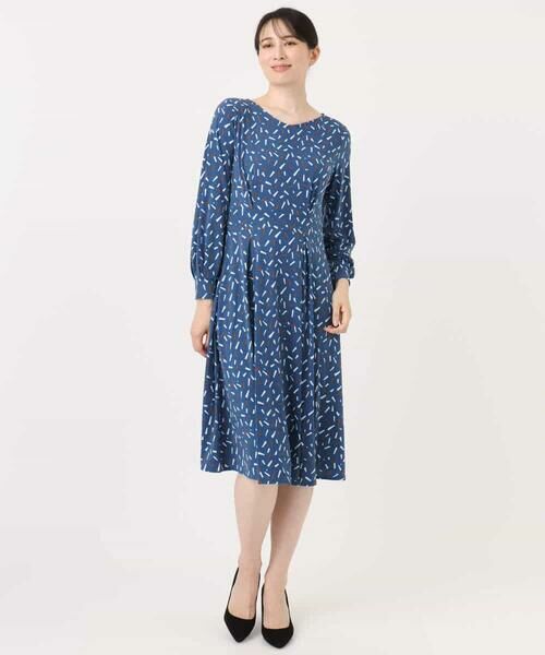 OFUON / オフオン ロング・マキシ丈ワンピース | 総柄ウエスト切り替えワンピース/洗える/WEB限定サイズあり | 詳細13