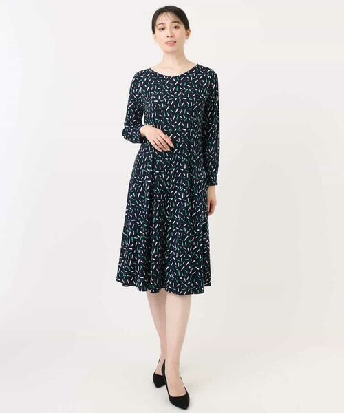 OFUON / オフオン ロング・マキシ丈ワンピース | 総柄ウエスト切り替えワンピース/洗える/WEB限定サイズあり | 詳細20