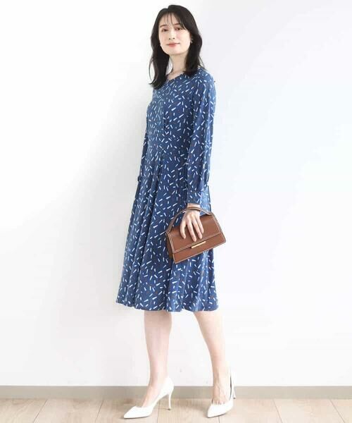 OFUON / オフオン ロング・マキシ丈ワンピース | 総柄ウエスト切り替えワンピース/洗える/WEB限定サイズあり | 詳細5