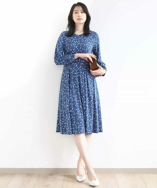 OFUON / オフオン ロング・マキシ丈ワンピース | 総柄ウエスト切り替えワンピース/洗える/WEB限定サイズあり | 詳細6