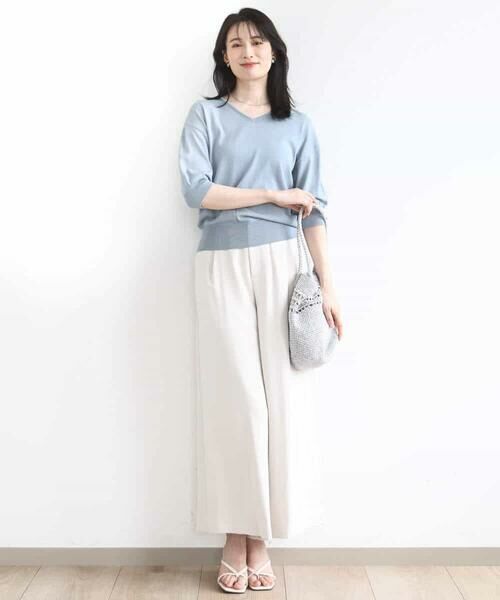 OFUON / オフオン ニット・セーター | ハイゲージVネックニット/UVカット/接触冷感/洗える/WEB限定サイズあり | 詳細14