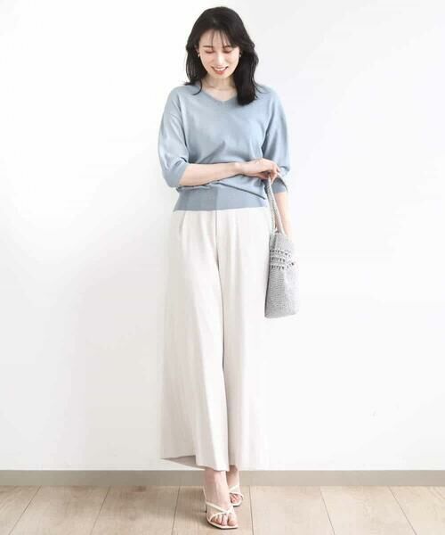 OFUON / オフオン ニット・セーター | ハイゲージVネックニット/UVカット/接触冷感/洗える/WEB限定サイズあり | 詳細15