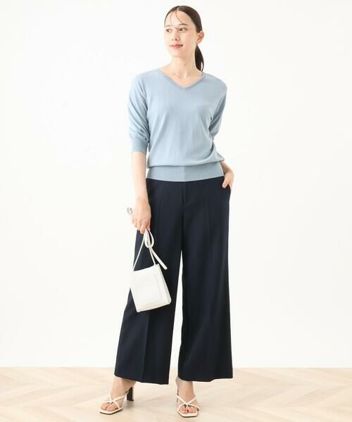 OFUON / オフオン ニット・セーター | ハイゲージVネックニット/UVカット/接触冷感/洗える/WEB限定サイズあり | 詳細17