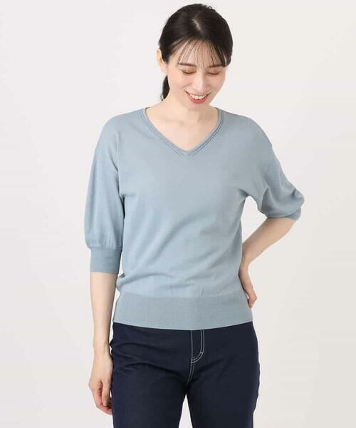 OFUON / オフオン ニット・セーター | ハイゲージVネックニット/UVカット/接触冷感/洗える/WEB限定サイズあり | 詳細22
