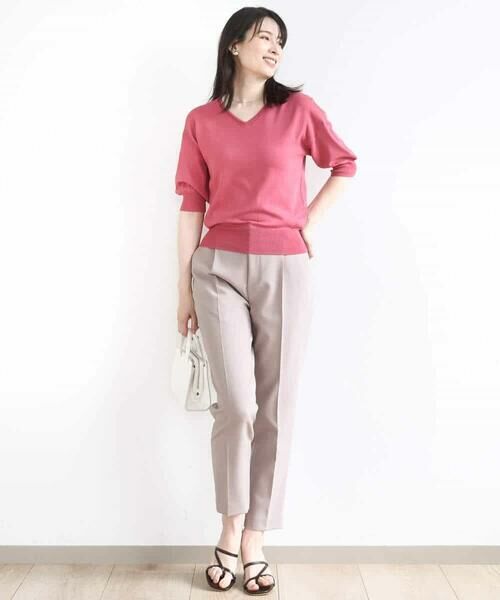 OFUON / オフオン ニット・セーター | ハイゲージVネックニット/UVカット/接触冷感/洗える/WEB限定サイズあり | 詳細3