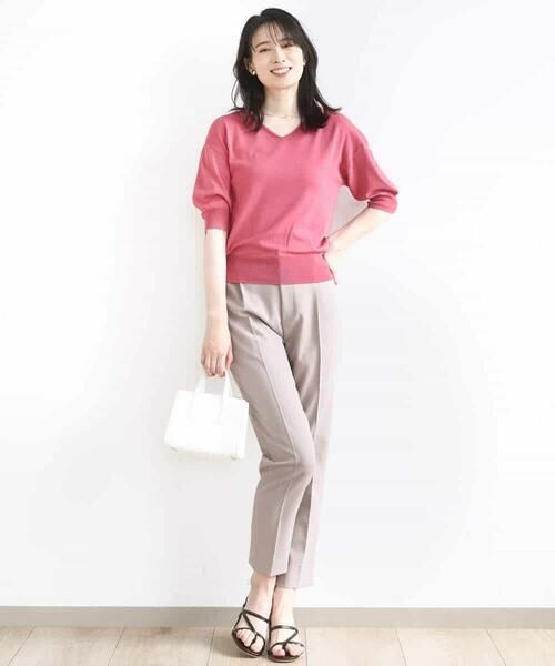 OFUON / オフオン ニット・セーター | ハイゲージVネックニット/UVカット/接触冷感/洗える/WEB限定サイズあり | 詳細4