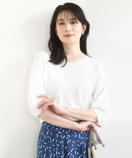 OFUON / オフオン ニット・セーター | ハイゲージVネックニット/UVカット/接触冷感/洗える/WEB限定サイズあり | 詳細5