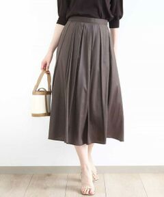 OFUON / オフオン ロング・マキシ丈スカート | ドットジャガードフレアースカート/UVカット/洗える