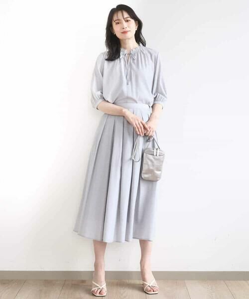 OFUON / オフオン ロング・マキシ丈スカート | ドットジャガードフレアースカート/UVカット/洗える | 詳細11