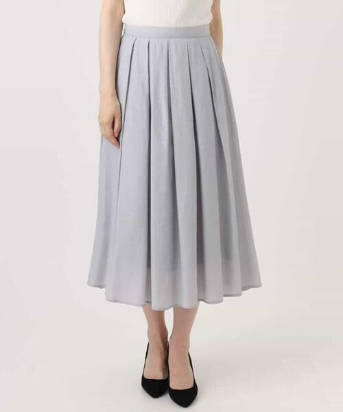 OFUON / オフオン ロング・マキシ丈スカート | ドットジャガードフレアースカート/UVカット/洗える | 詳細13