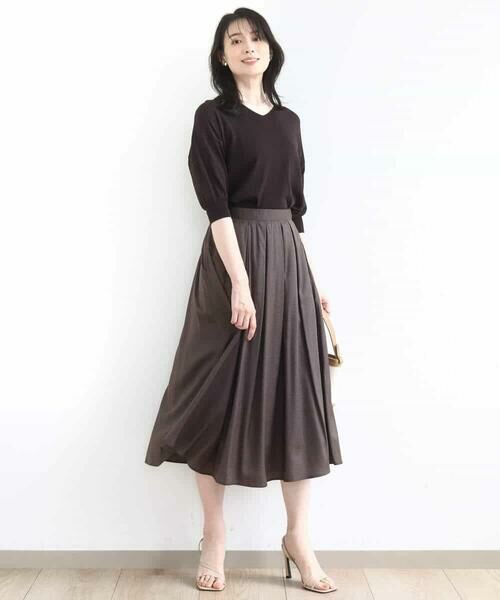 OFUON / オフオン ロング・マキシ丈スカート | ドットジャガードフレアースカート/UVカット/洗える | 詳細2