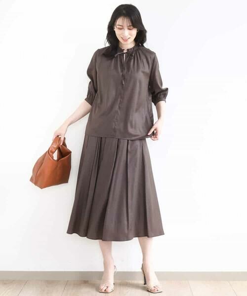 OFUON / オフオン ロング・マキシ丈スカート | ドットジャガードフレアースカート/UVカット/洗える | 詳細4