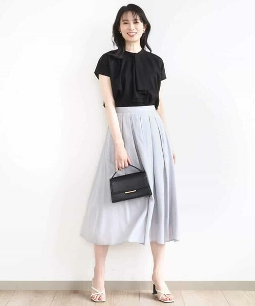 OFUON / オフオン ロング・マキシ丈スカート | ドットジャガードフレアースカート/UVカット/洗える | 詳細7