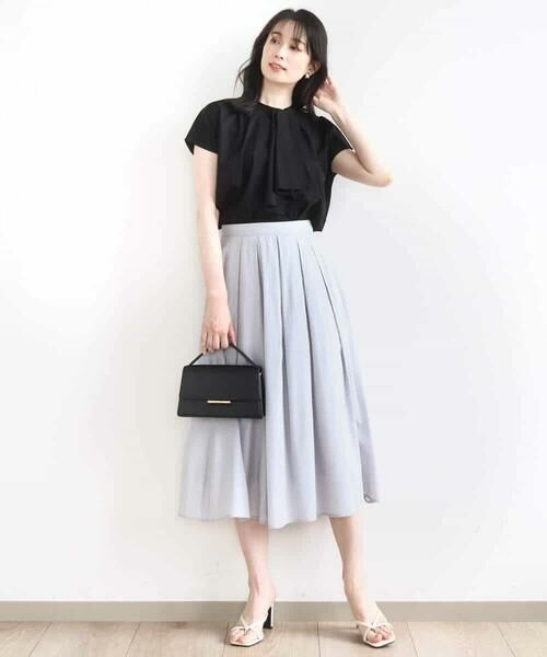 OFUON / オフオン ロング・マキシ丈スカート | ドットジャガードフレアースカート/UVカット/洗える | 詳細8