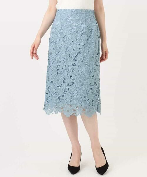 OFUON / オフオン ロング・マキシ丈スカート | フラワーレースタイトスカート/洗える | 詳細10