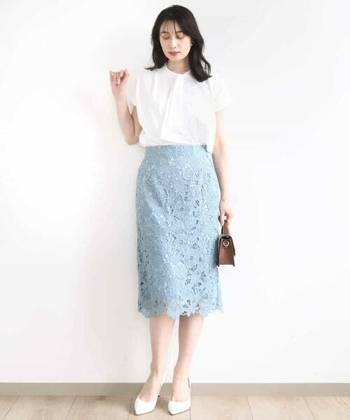 OFUON / オフオン ロング・マキシ丈スカート | フラワーレースタイトスカート/洗える | 詳細7