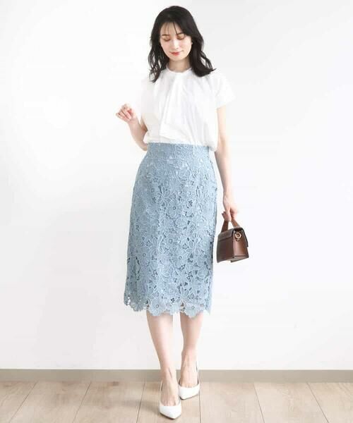 OFUON / オフオン ロング・マキシ丈スカート | フラワーレースタイトスカート/洗える | 詳細8