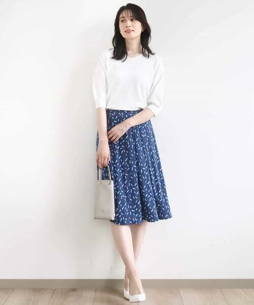 OFUON / オフオン ミニ・ひざ丈スカート | 総柄フレアースカート/洗える/WEB限定サイズあり | 詳細6