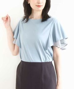 OFUON / オフオン カットソー | ティアードフリルスリーブカットソー/UVカット/接触冷感/洗える/WEB限定サイズあり