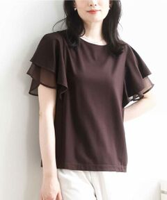 OFUON / オフオン カットソー | ティアードフリルスリーブカットソー/UVカット/接触冷感/洗える/WEB限定サイズあり