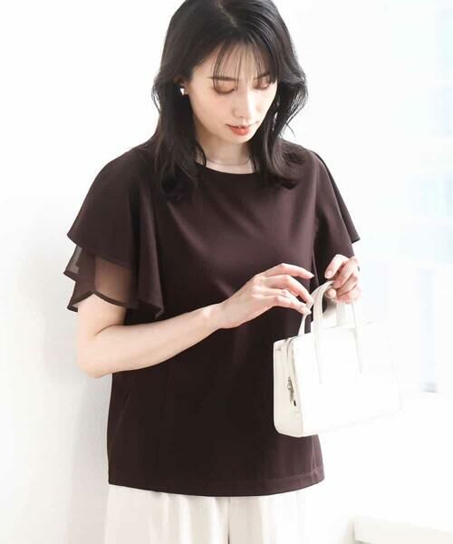 OFUON / オフオン カットソー | ティアードフリルスリーブカットソー/UVカット/接触冷感/洗える/WEB限定サイズあり | 詳細1