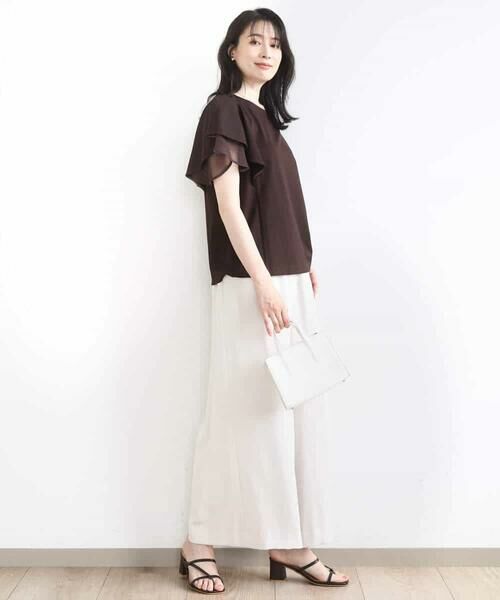 OFUON / オフオン カットソー | ティアードフリルスリーブカットソー/UVカット/接触冷感/洗える/WEB限定サイズあり | 詳細3