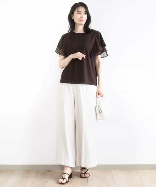 OFUON / オフオン カットソー | ティアードフリルスリーブカットソー/UVカット/接触冷感/洗える/WEB限定サイズあり | 詳細4