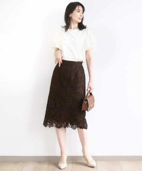 OFUON / オフオン カットソー | ティアードフリルスリーブカットソー/UVカット/接触冷感/洗える/WEB限定サイズあり | 詳細8