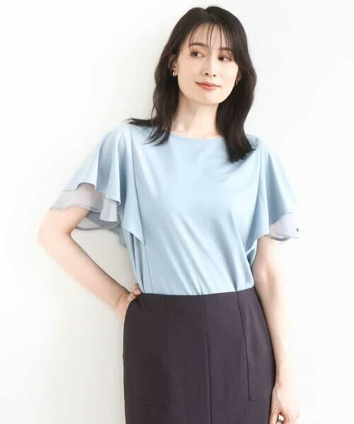 OFUON / オフオン カットソー | ティアードフリルスリーブカットソー/UVカット/接触冷感/洗える/WEB限定サイズあり | 詳細9