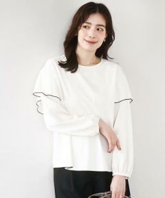 OFUON / オフオン シャツ・ブラウス | 配色メロー フレアーデザインブラウス/洗える/WEB限定サイズあり