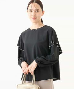 OFUON / オフオン シャツ・ブラウス | 配色メロー フレアーデザインブラウス/洗える/WEB限定サイズあり