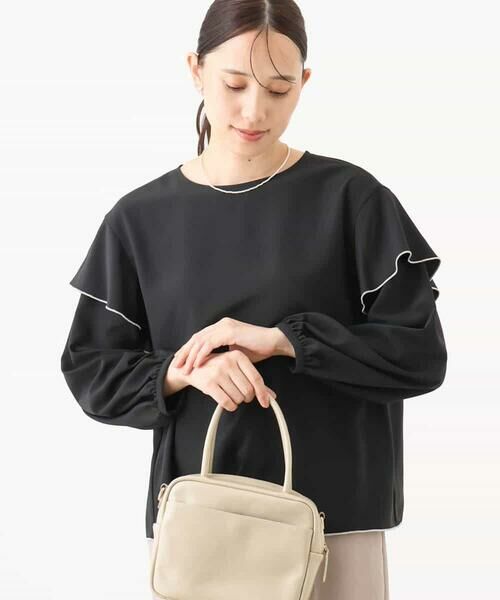 OFUON / オフオン シャツ・ブラウス | 配色メロー フレアーデザインブラウス/洗える/WEB限定サイズあり | 詳細1