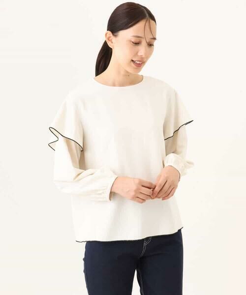 OFUON / オフオン シャツ・ブラウス | 配色メロー フレアーデザインブラウス/洗える/WEB限定サイズあり | 詳細15